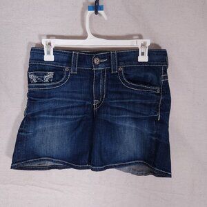 Big Star Liv Womens Denim Shorts 27 Blue Thick Stitch Western Boho Festival